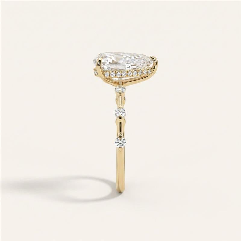 Moissanite 2.00 CT Pear Cut Diamond Solitaire Ring