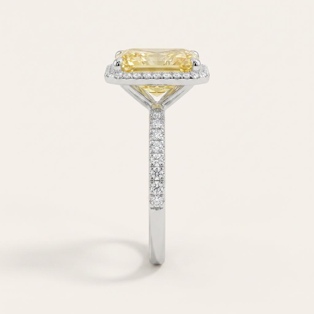 Moissanite 2.50 CT Radiant Cut Diamond Halo Ring