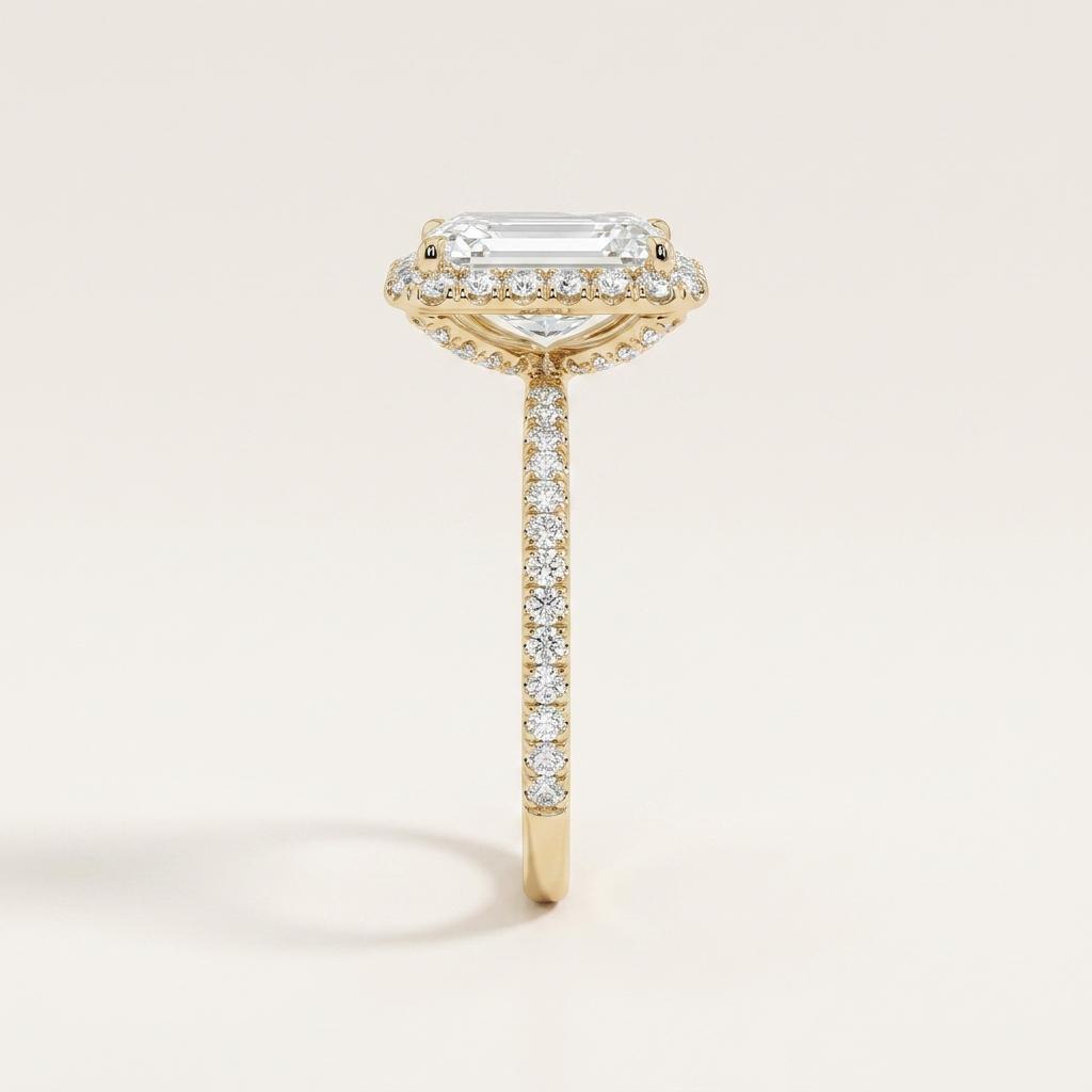 Moissanite 2.00 CT Radiant Cut Diamond Halo Ring