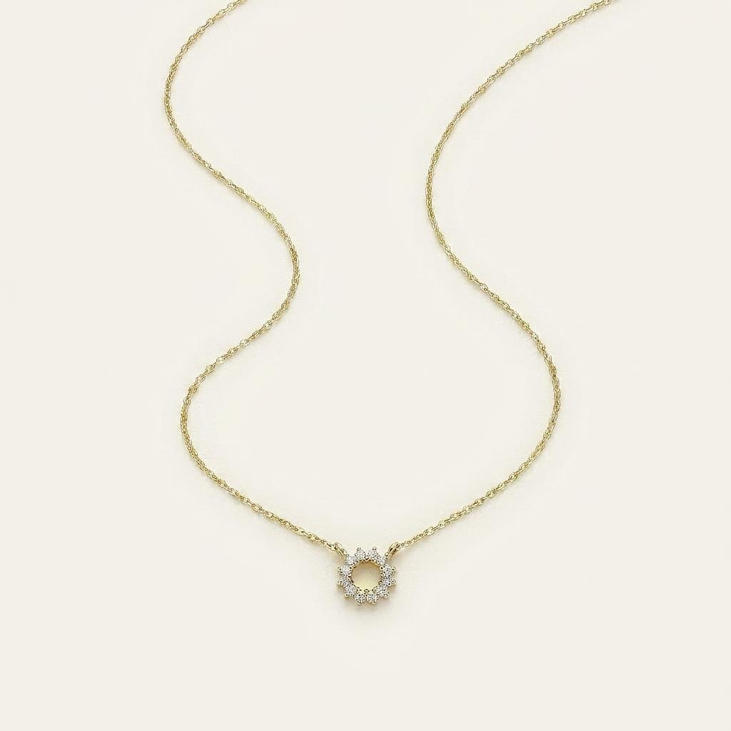 Moissanite 0.25 CT Round Cut Diamond Circle Pendant Necklace
