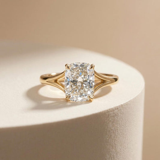 Moissanite 3.00CT Cushion Cut Diamond Solitaire Engagement Ring | Promise Ring