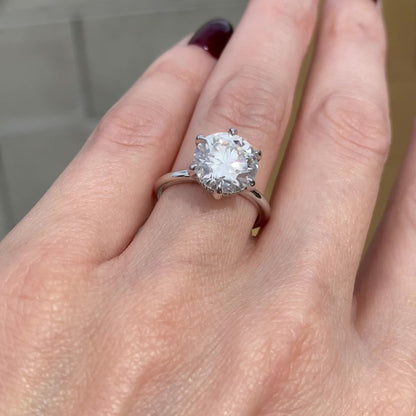 Moissanite 2.70CT Round Diamond Art Deco Anniversary Ring