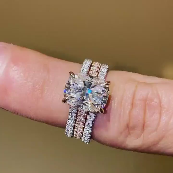 Moisaanite 2.50CT Cushion Diamond Victorian Handmade Ring