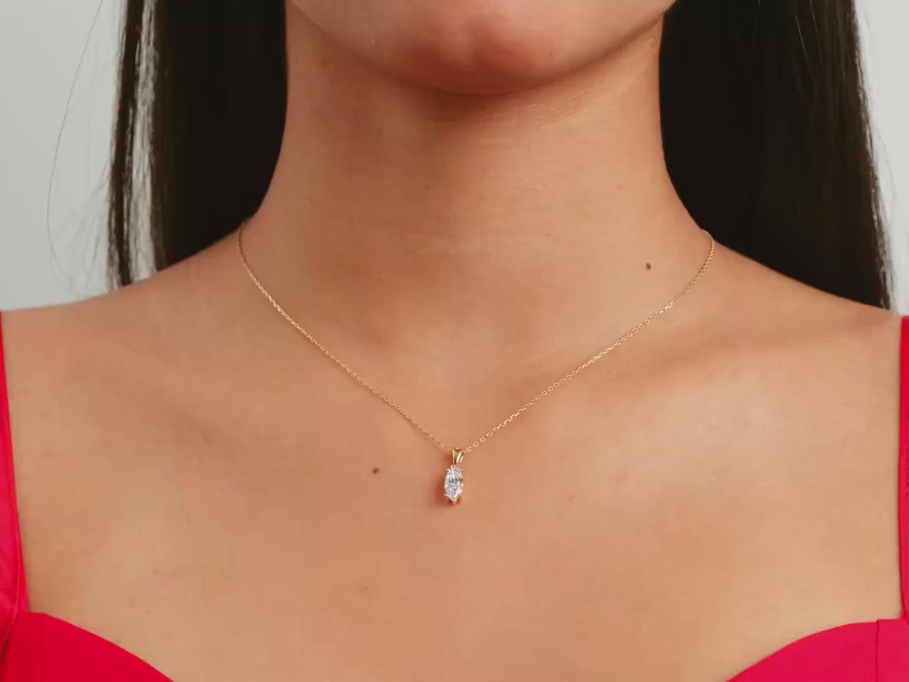 Moissanite 0.25CT Marquise Diamond Necklace