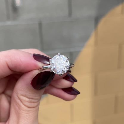 Moissanite 2.70CT Round Diamond Art Deco Anniversary Ring