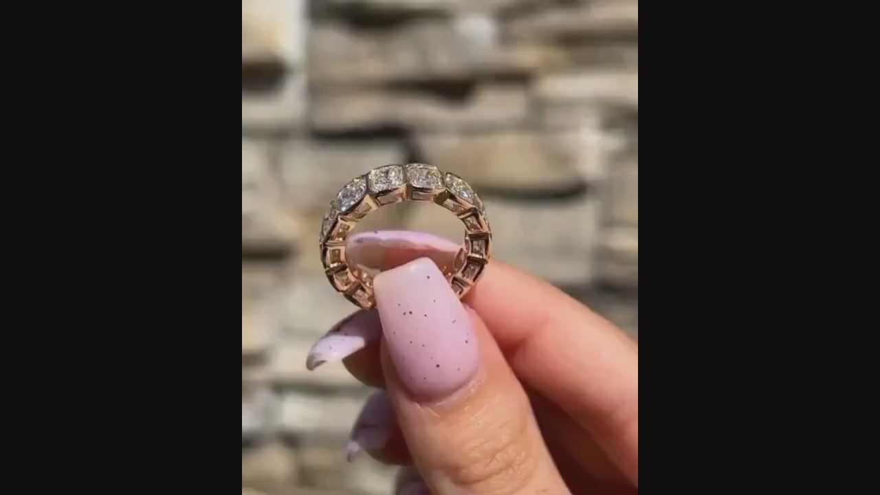 Moissanite 4.05CT Cushion Diamond Band Art Deco Unique Engagement Ring | Handmade Ring | Anniversary Ring