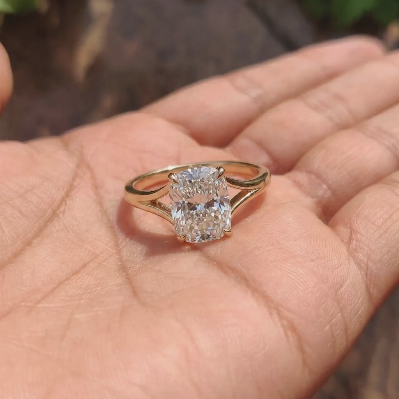 Moissanite 3.00CT Cushion Cut Diamond Solitaire Engagement Ring | Promise Ring