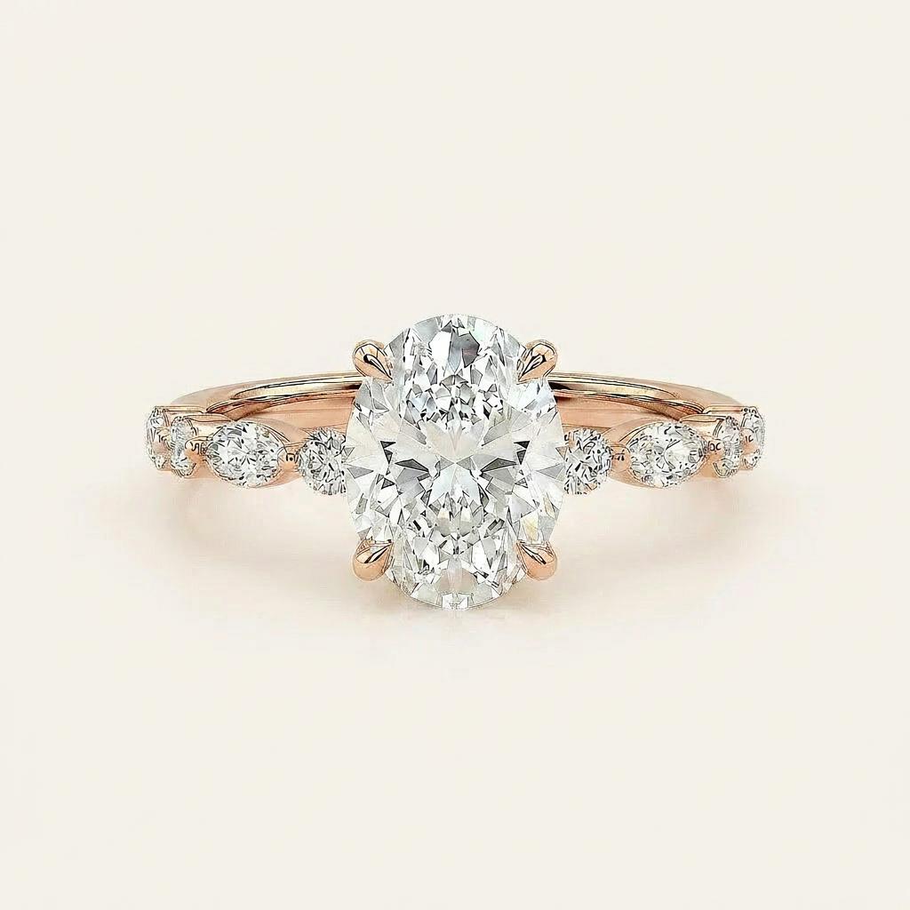 Moissanite 3.30 CT Oval Cut Diamond Solitaire Ring