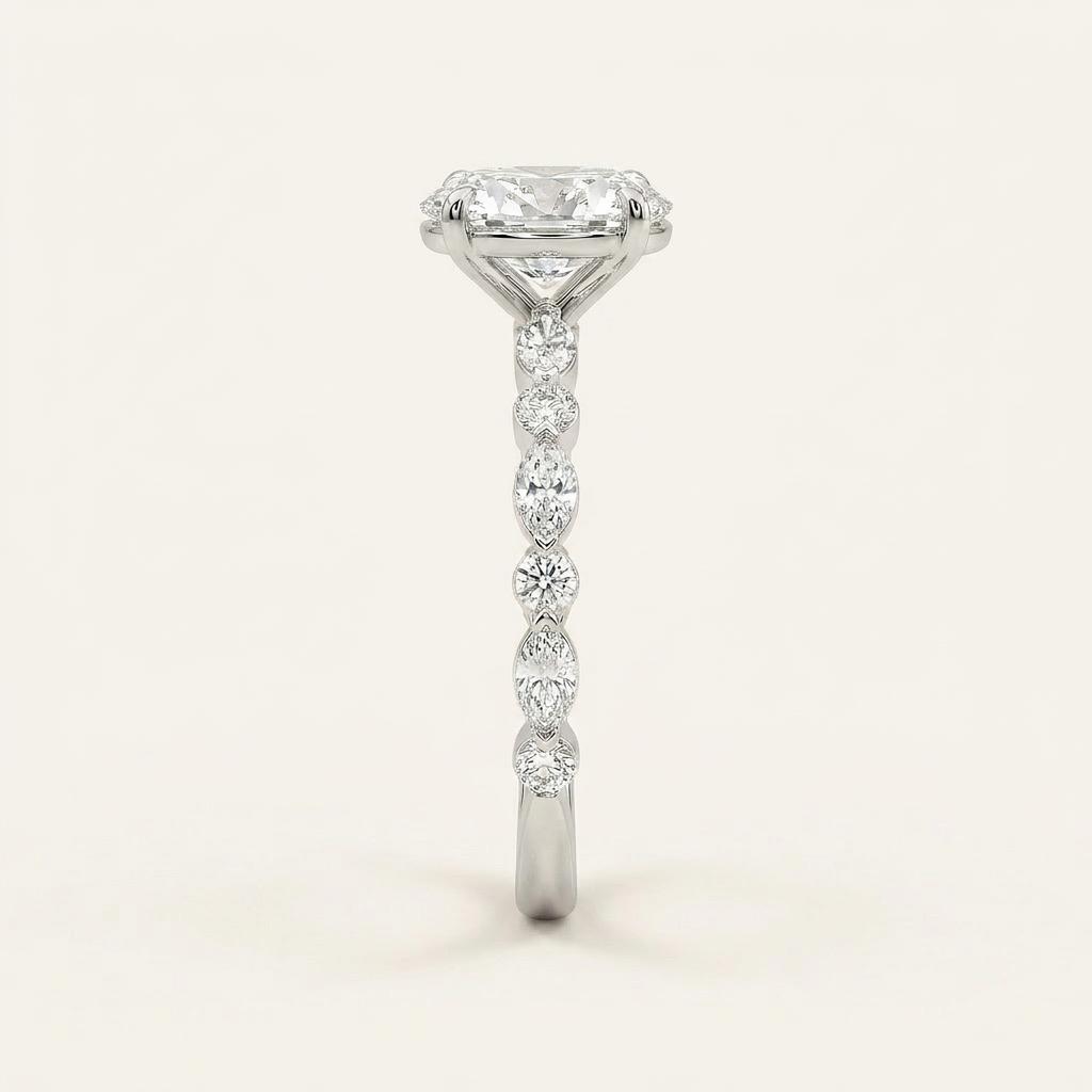 Moissanite 3.30 CT Oval Cut Diamond Solitaire Ring