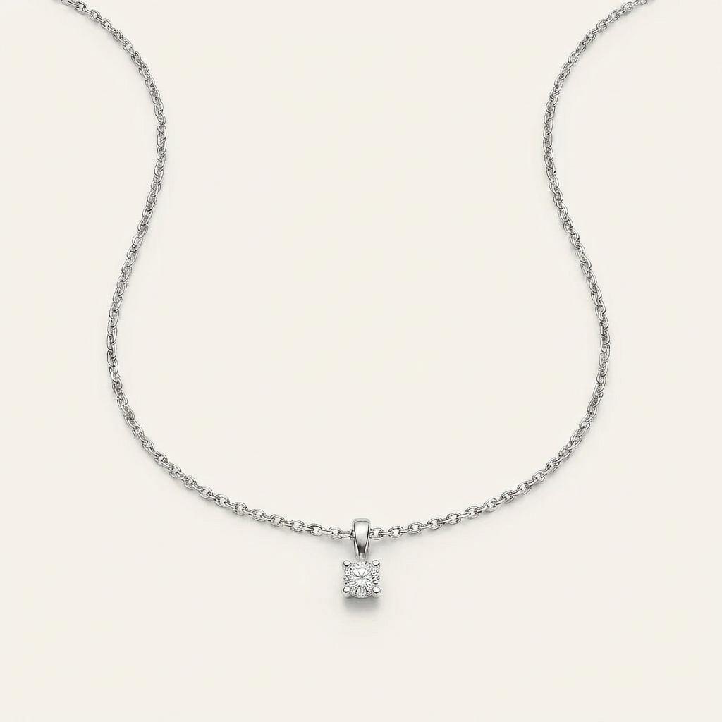 Moissanite 0.75 CT Round Cut Diamond Solitaire Necklace