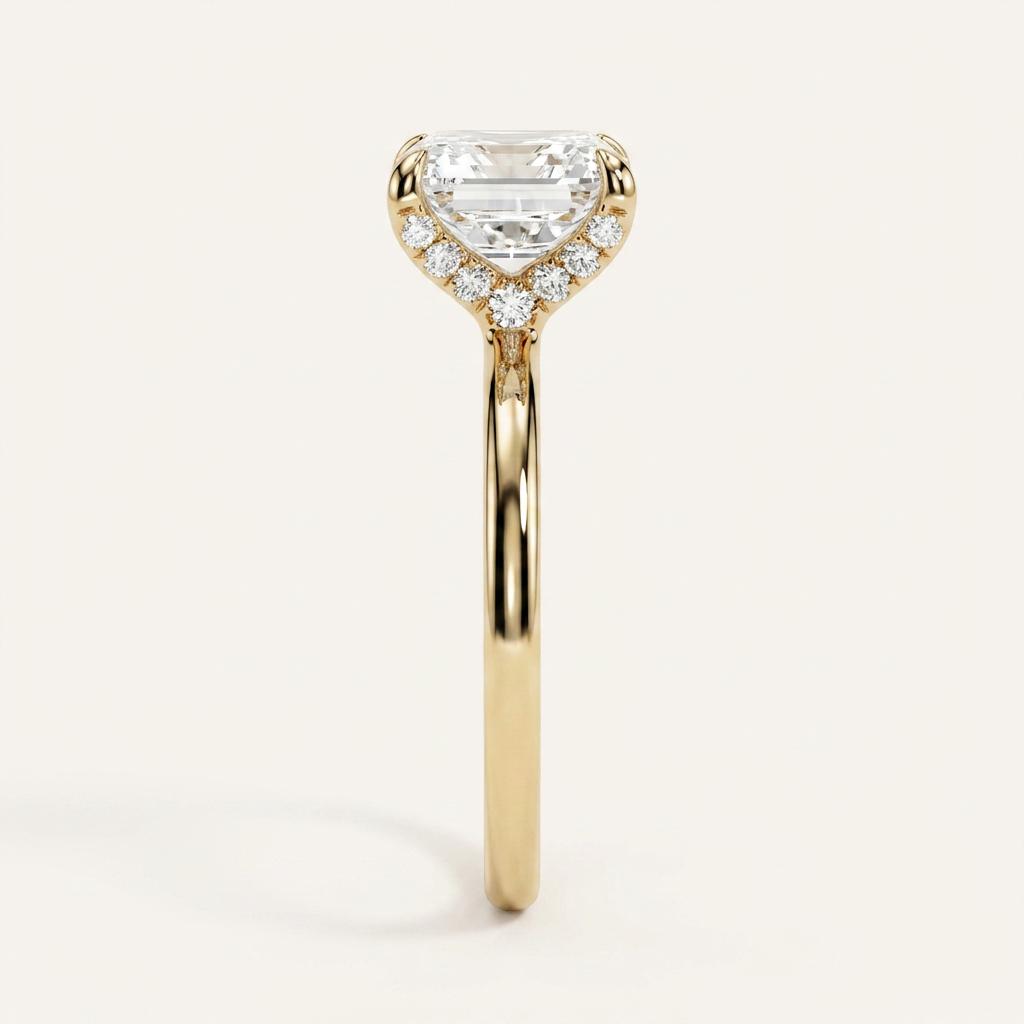 Moissanite 2.92 CT Asscher Cut Diamond Solitaire Ring