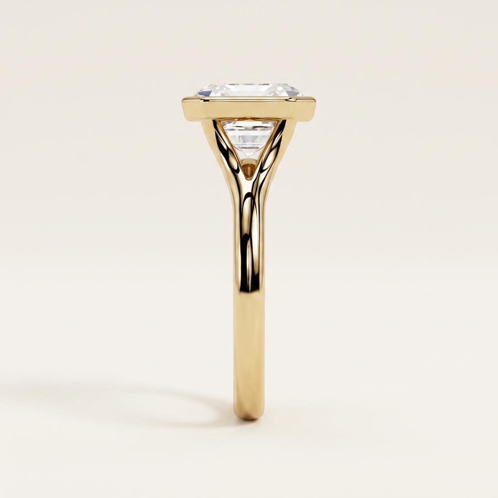 Moissanite 2.05 CT Asscher Cut Diamond Solitaire Ring