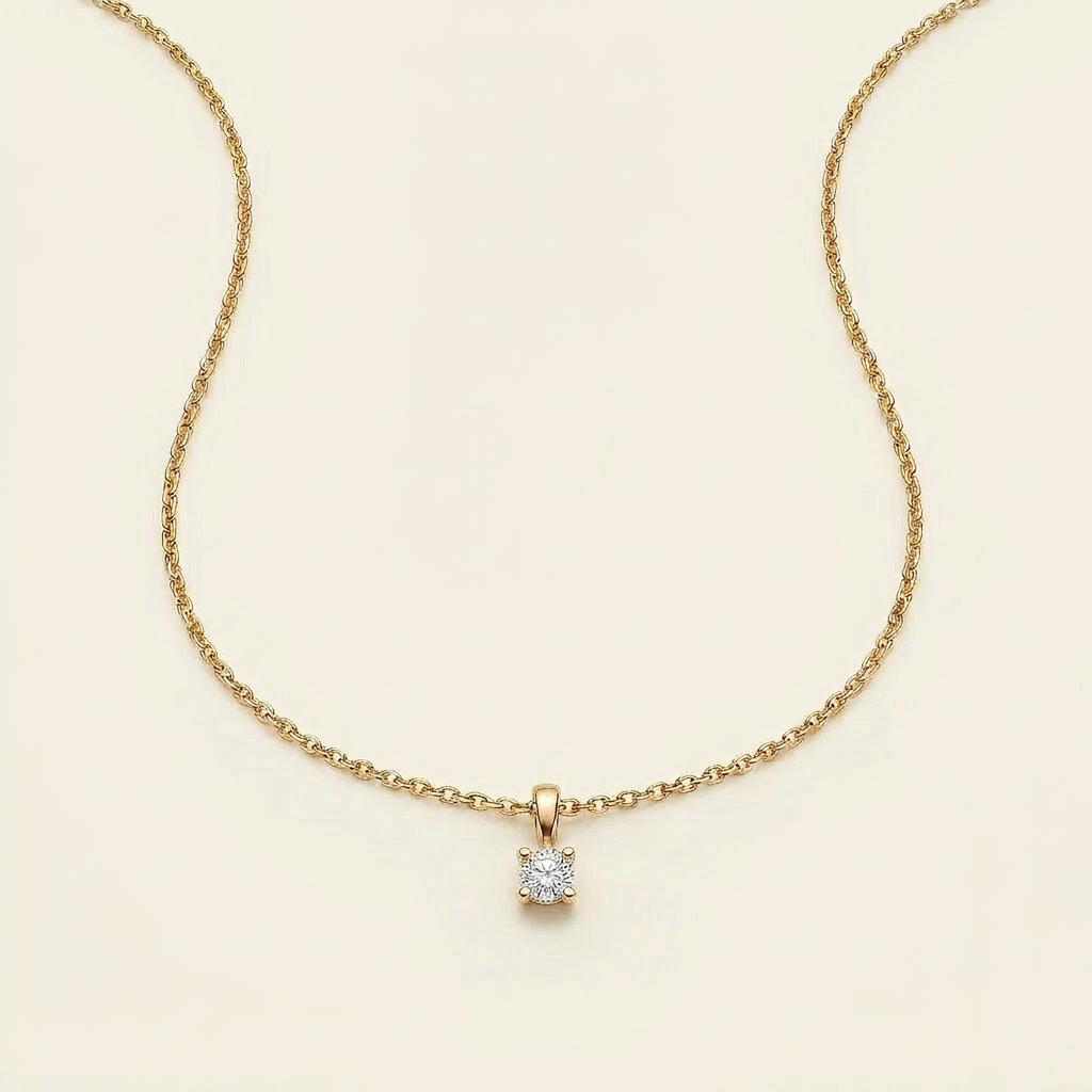 Moissanite 0.75 CT Round Cut Diamond Solitaire Necklace