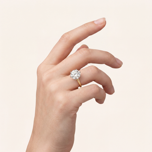 Lab Grown 3.00 CT Round Cut Diamond Solitaire Ring
