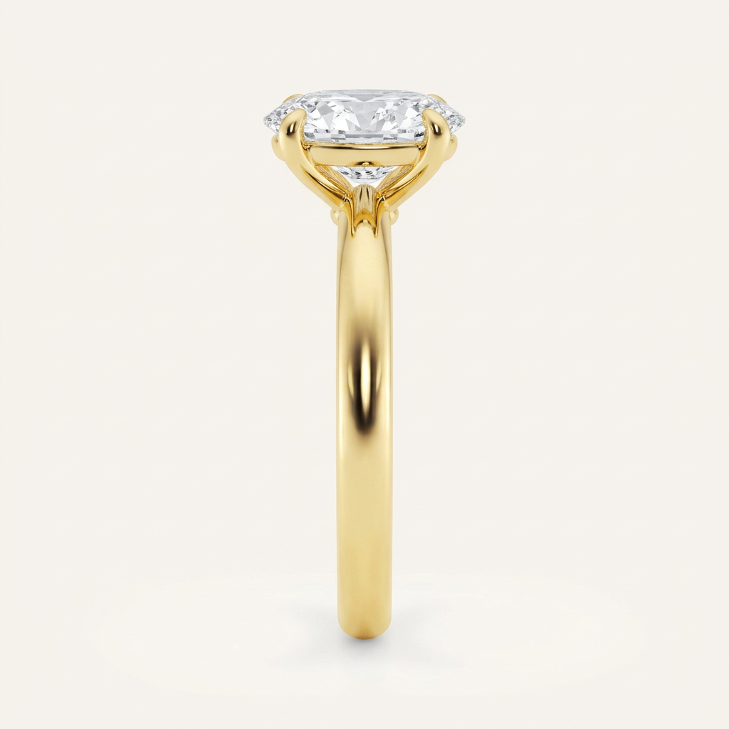 Lab Grown 2.00 CT Oval Cut Diamond Petite Solitaire Ring