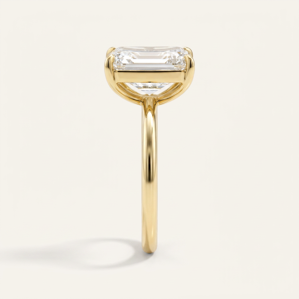 Lab Grown 2.00 CT Emerald Cut Diamond Solitaire Ring