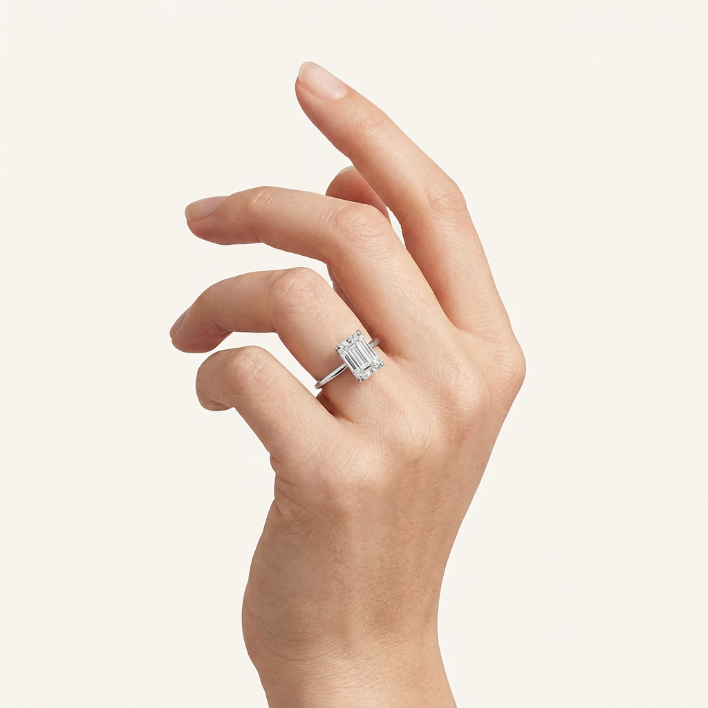 Lab Grown 2.00 CT Emerald Cut Diamond Solitaire Ring