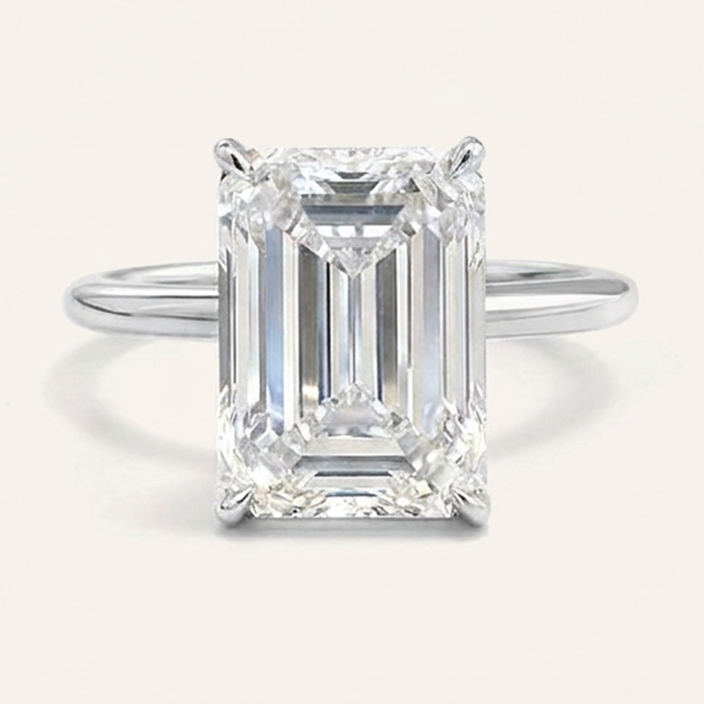 Lab Grown 2.00 CT Emerald Cut Diamond Solitaire Ring