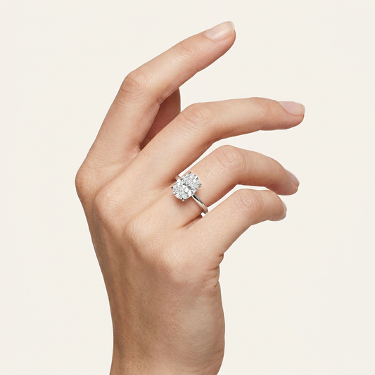 Lab Grown 2.00 CT Elongated Cushion Cut Diamond Solitaire Ring
