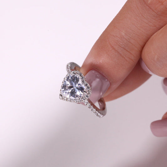Lab Grown 1.65CT Heart Cut Diamond Art Deco Unique Engagement Ring | Handmade Ring | Anniversary Ring - IBIZ Jewel