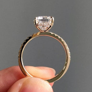 Lab Grown 1.50CT Emerald Cut Diamond Art Deco Unique Engagement Ring | Handmade Ring | Anniversary Ring