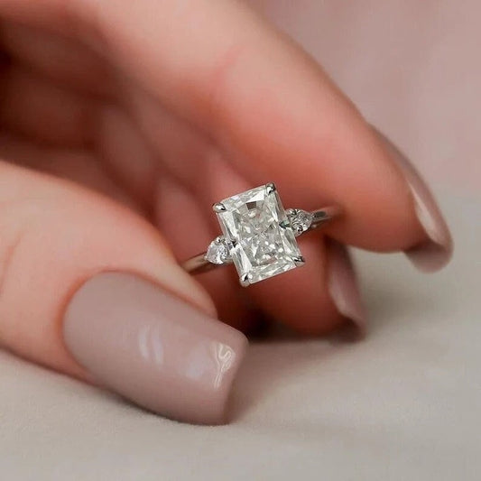 Lab Grown 2.05CT Radiant Cut Diamond Art Deco Unique Engagement Ring | Handmade Ring | Anniversary Ring