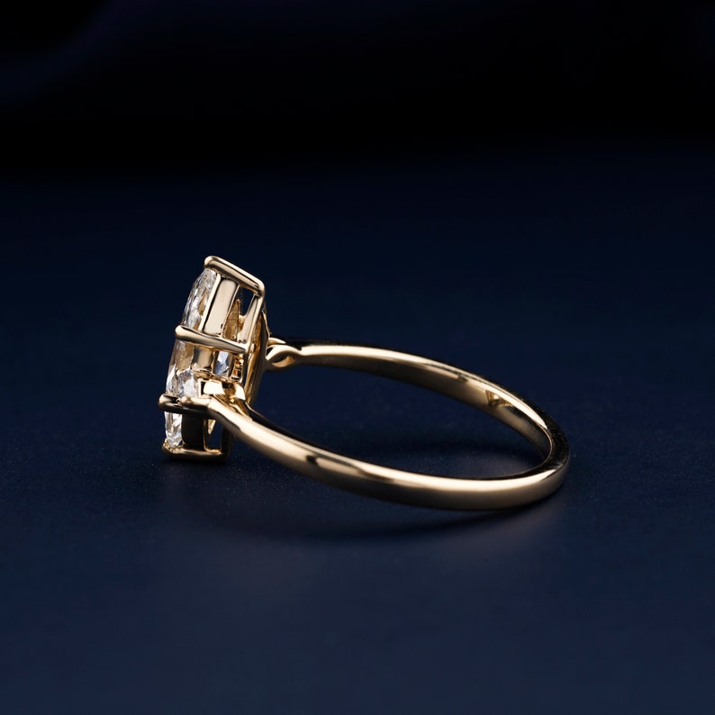 Lab Grown 1.90CT Marquise Cut Diamond Art Deco Unique Engagement Ring | Handmade Ring | Anniversary Ring