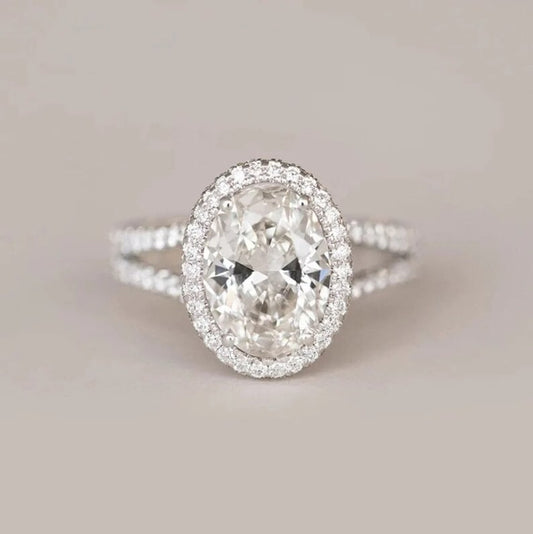 Lab Grown 1.85CT Oval Cut Diamond Art Deco Unique Engagement Ring | Handmade Ring | Anniversary Ring